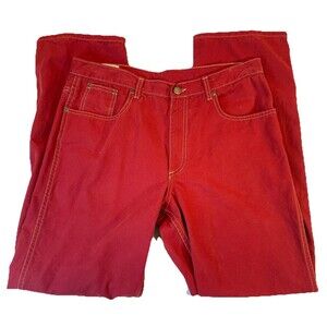 Life Uninhibited Jeans Coastal Cotton Red Men’s 34x32 Alabama Made In USA Zip
